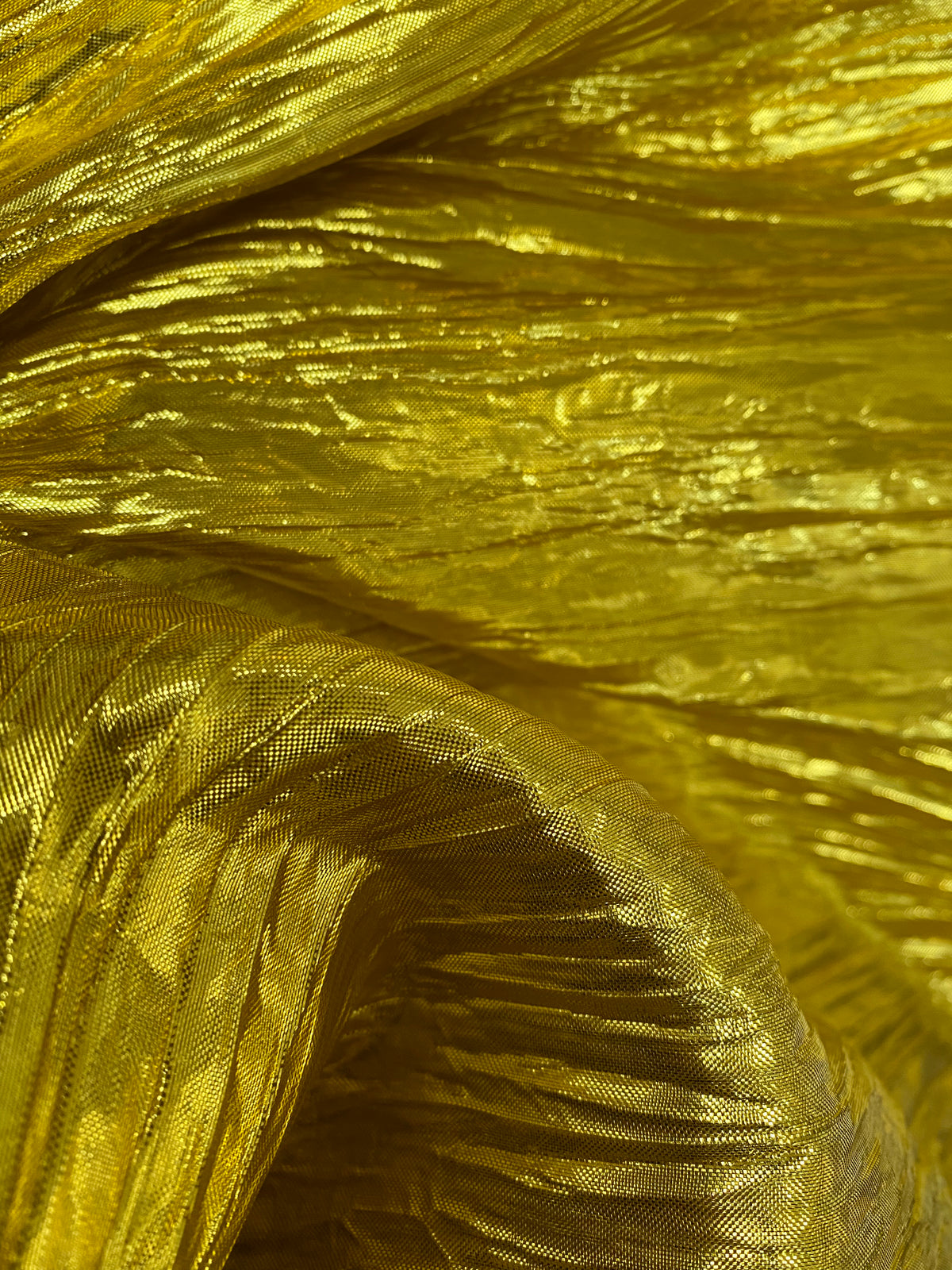NEW Princess Amira Gold Metallic Crinkle "Faux Silk" Organza - Fancy Styles Fabric Pierre Frey Lee Jofa Brunschwig & Fils