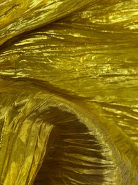 NEW Princess Amira Gold Metallic Crinkle "Faux Silk" Organza - Fancy Styles Fabric Pierre Frey Lee Jofa Brunschwig & Fils