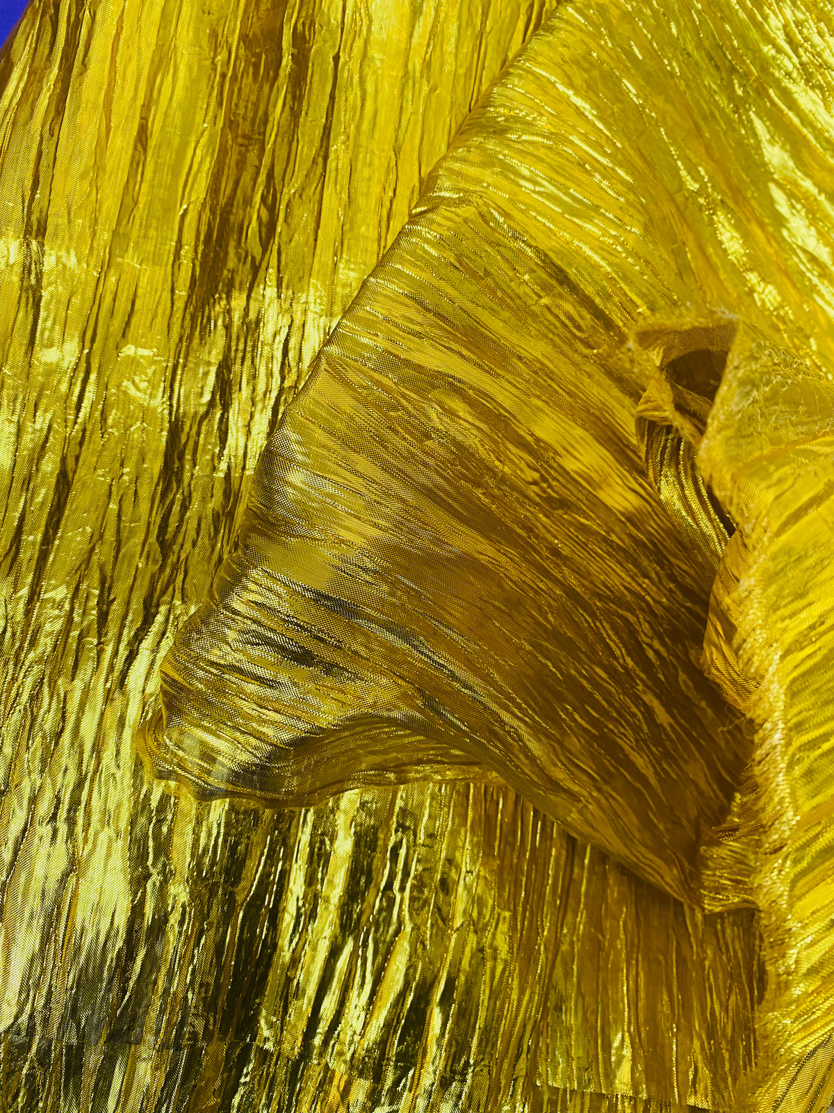 NEW Princess Amira Gold Metallic Crinkle "Faux Silk" Organza - Fancy Styles Fabric Pierre Frey Lee Jofa Brunschwig & Fils