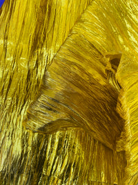 NEW Princess Amira Gold Metallic Crinkle "Faux Silk" Organza - Fancy Styles Fabric Pierre Frey Lee Jofa Brunschwig & Fils