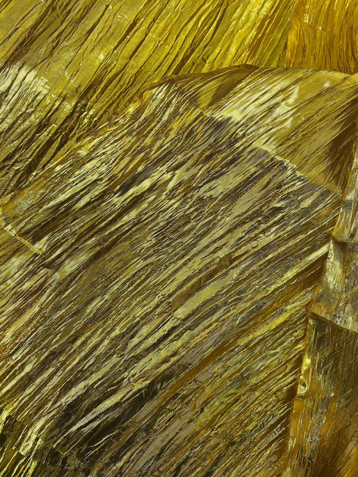 NEW Princess Amira Gold Metallic Crinkle "Faux Silk" Organza - Fancy Styles Fabric Pierre Frey Lee Jofa Brunschwig & Fils