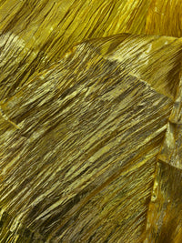 NEW Princess Amira Gold Metallic Crinkle "Faux Silk" Organza - Fancy Styles Fabric Pierre Frey Lee Jofa Brunschwig & Fils