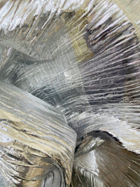 NEW Princess Amira Silver Metallic Crinkle "Faux Silk" Organza - Fancy Styles Fabric Pierre Frey Lee Jofa Brunschwig & Fils