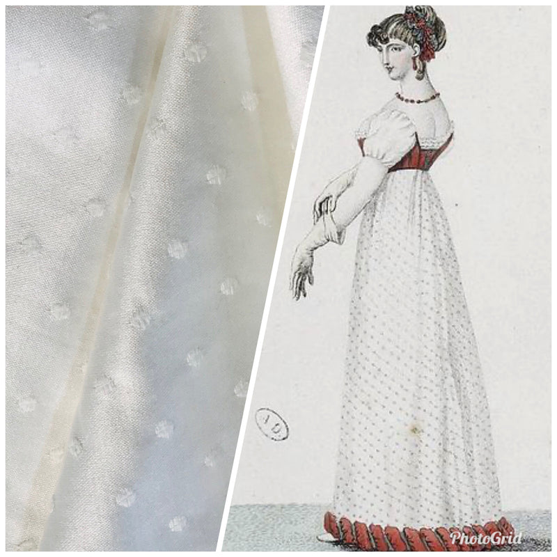 NEW Designer 100% Cotton Bleached White Satin Polkadot Fabric - Fancy Styles Fabric Pierre Frey Lee Jofa Brunschwig & Fils