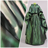 NEW Lady Lisa Designer 100% Silk Taffeta - Solid Green with Pink Iridescence - Fancy Styles Fabric Pierre Frey Lee Jofa Brunschwig & Fils