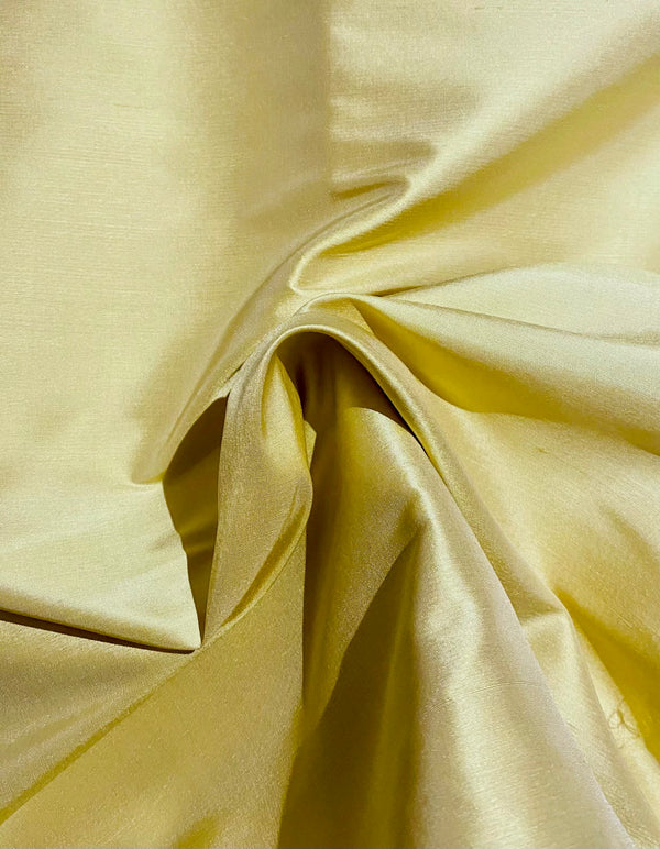 NEW Duchess Mable 100% Silk Dupioni in Solid Pastel Yellow - Fancy Styles Fabric Pierre Frey Lee Jofa Brunschwig & Fils