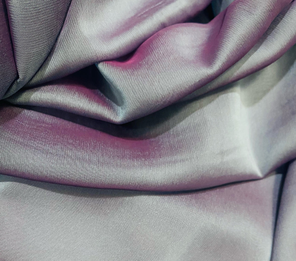 NEW Princess Deepti Silk Polyester Blend Chiffon Fabric in Light Blue with Magenta Iridescence - Fancy Styles Fabric Pierre Frey Lee Jofa Brunschwig & Fils