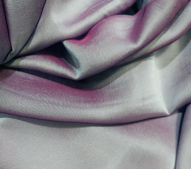 NEW Princess Deepti Silk Polyester Blend Chiffon Fabric in Light Blue with Magenta Iridescence