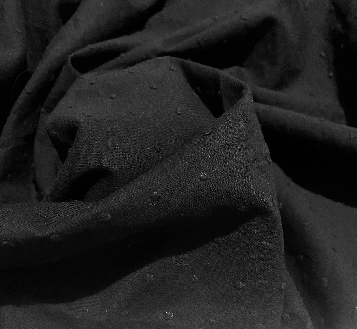 NEW! Miss Iyanna 100% Cotton Swiss Dot Fabric in Black - Fancy Styles Fabric Pierre Frey Lee Jofa Brunschwig & Fils