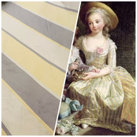 NEW Lady Mira Yellow, Champagne and Gray Stripe 100% Silk Taffeta Fabric - Fancy Styles Fabric Pierre Frey Lee Jofa Brunschwig & Fils