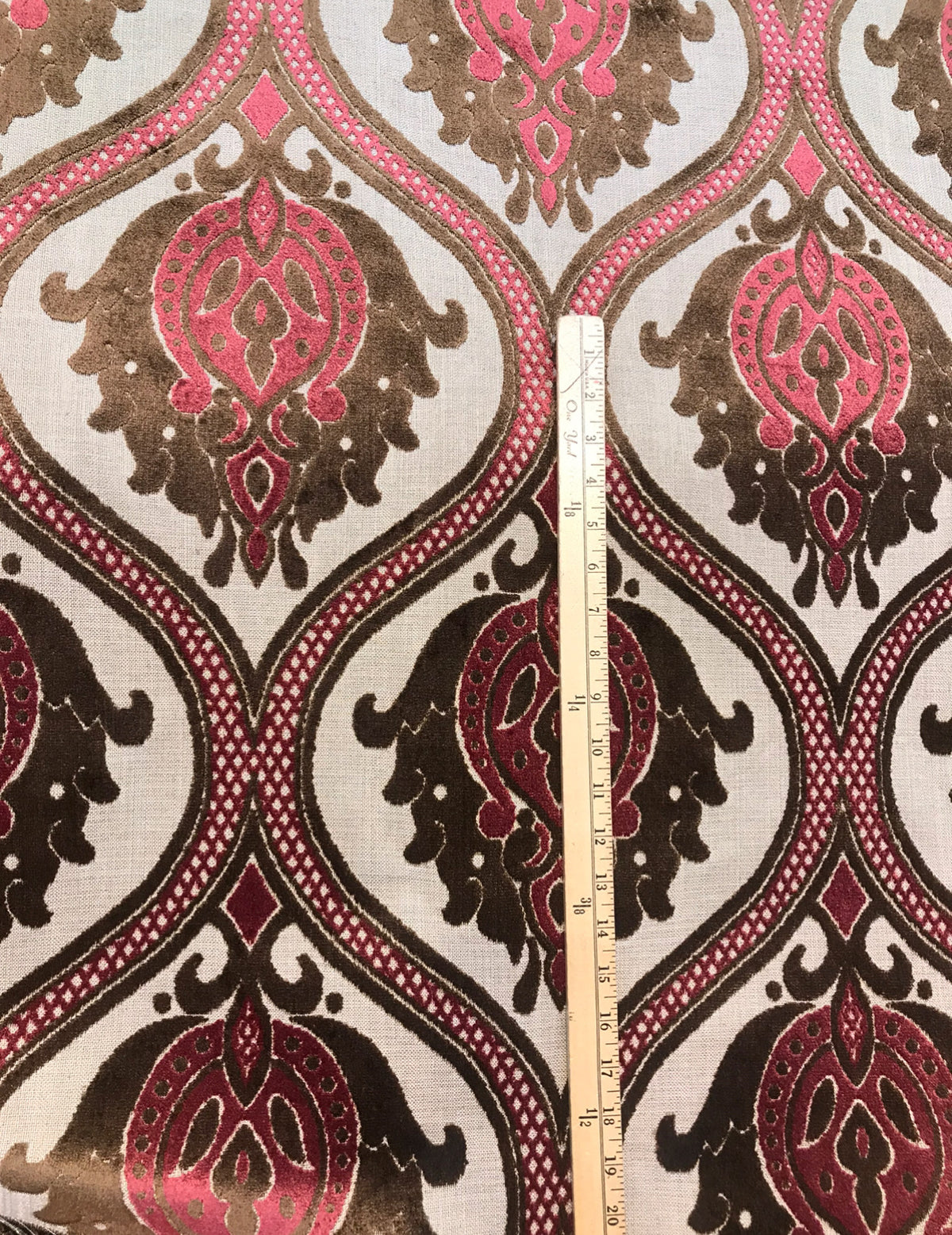 Dophin Jean Designer Belgium Burnout Damask Chenille Velvet Fabric Upholstery- Wine - Fancy Styles Fabric Pierre Frey Lee Jofa Brunschwig & Fils