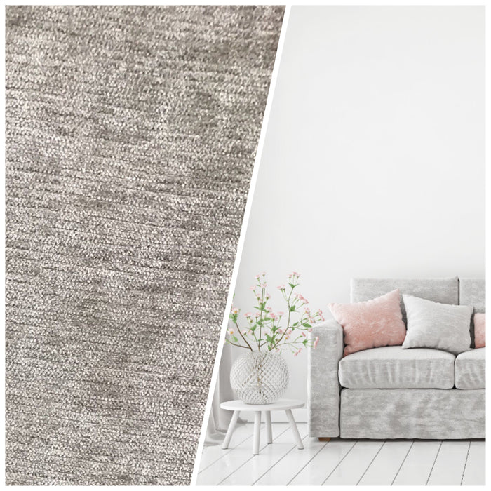 Designer Velvet Chenille Fabric - Antique Silver Gray - Upholstery - Fancy Styles Fabric Pierre Frey Lee Jofa Brunschwig & Fils