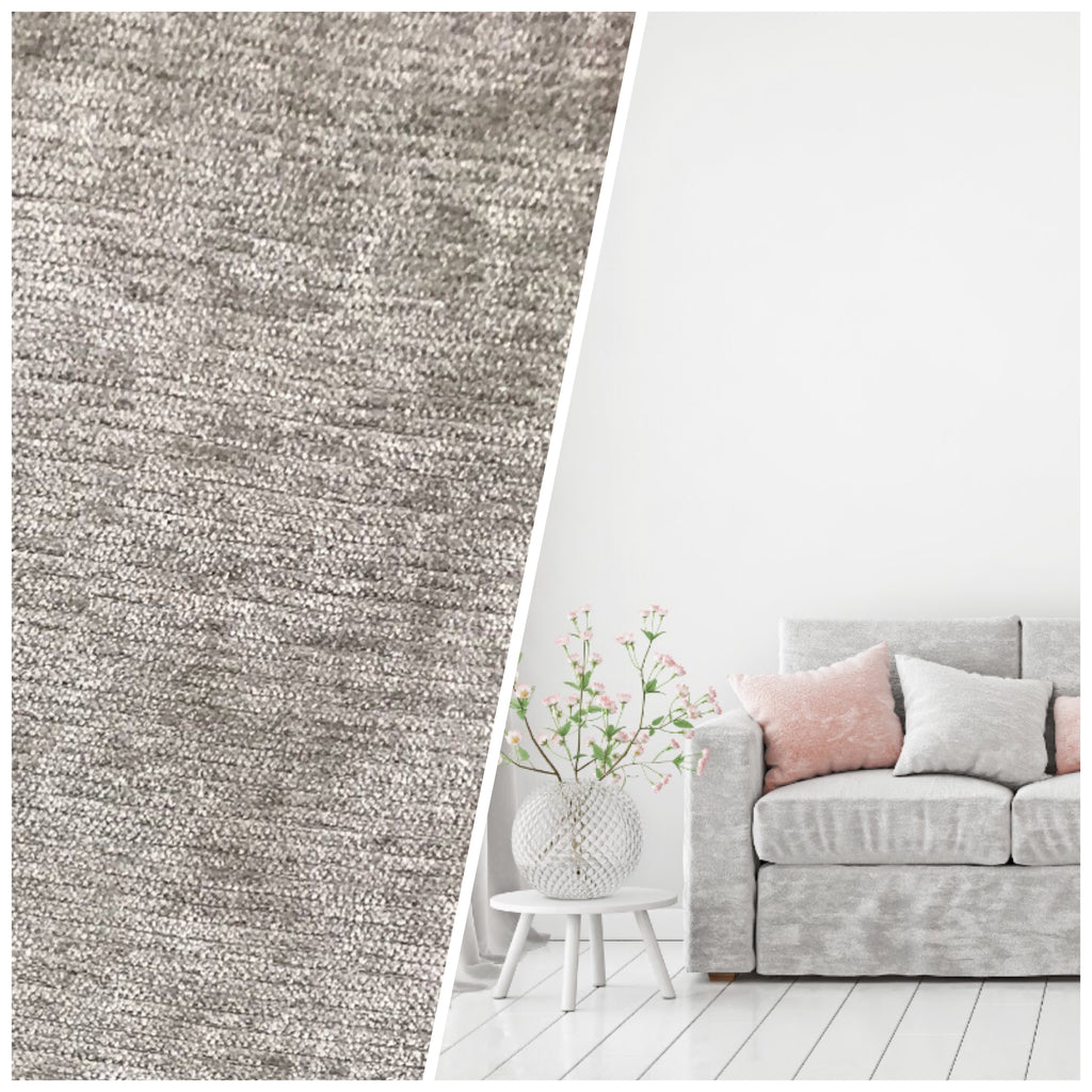 SWATCH: Designer Velvet Chenille Fabric - Antique Silver Gray - Upholstery - Fancy Styles Fabric Pierre Frey Lee Jofa Brunschwig & Fils