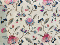 NEW Princess Amberley Floral Designer Fabric Made in India in Pink - Fancy Styles Fabric Pierre Frey Lee Jofa Brunschwig & Fils
