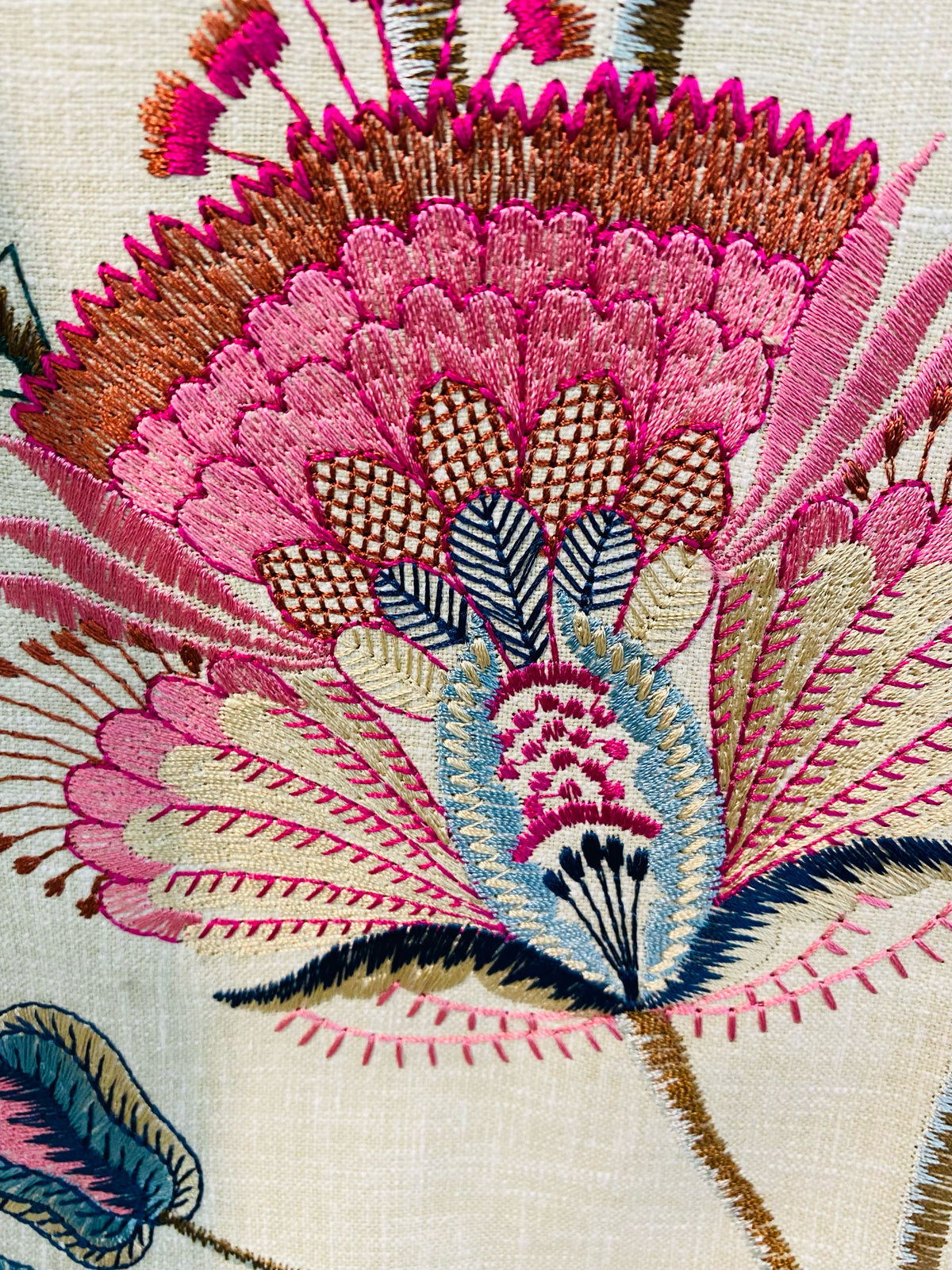 NEW Princess Amberley Floral Designer Fabric Made in India in Pink - Fancy Styles Fabric Pierre Frey Lee Jofa Brunschwig & Fils