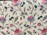 NEW Princess Amberley Floral Designer Fabric Made in India in Pink - Fancy Styles Fabric Pierre Frey Lee Jofa Brunschwig & Fils