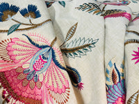 NEW Princess Amberley Floral Designer Fabric Made in India in Pink - Fancy Styles Fabric Pierre Frey Lee Jofa Brunschwig & Fils
