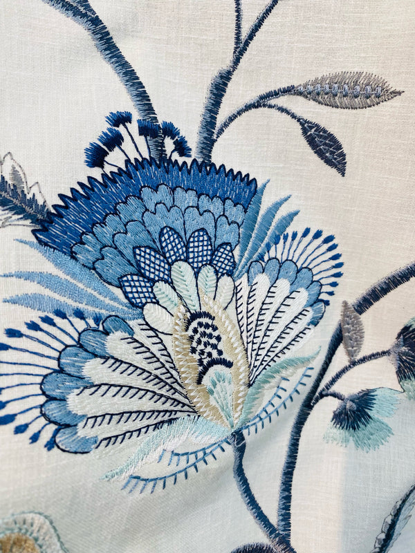 NEW Princess Amberley Floral Designer Fabric Made in India in Blue - Fancy Styles Fabric Pierre Frey Lee Jofa Brunschwig & Fils