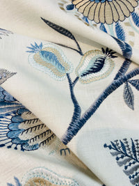 NEW Princess Amberley Floral Designer Fabric Made in India in Blue - Fancy Styles Fabric Pierre Frey Lee Jofa Brunschwig & Fils