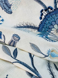 NEW Princess Amberley Floral Designer Fabric Made in India in Blue - Fancy Styles Fabric Pierre Frey Lee Jofa Brunschwig & Fils