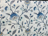 NEW Princess Amberley Floral Designer Fabric Made in India in Blue - Fancy Styles Fabric Pierre Frey Lee Jofa Brunschwig & Fils