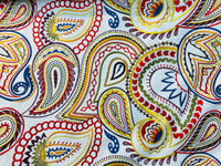 NEW Princess Audrey Designer 100% Cotton Paisley Fabric with Embroidery - Fancy Styles Fabric Pierre Frey Lee Jofa Brunschwig & Fils
