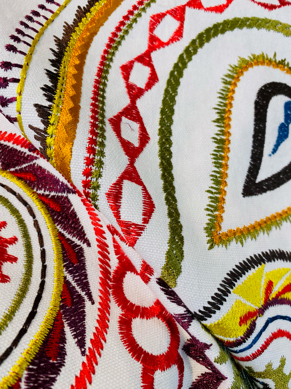 NEW Princess Audrey Designer 100% Cotton Paisley Fabric with Embroidery - Fancy Styles Fabric Pierre Frey Lee Jofa Brunschwig & Fils