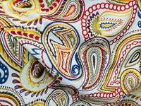 NEW Princess Audrey Designer 100% Cotton Paisley Fabric with Embroidery - Fancy Styles Fabric Pierre Frey Lee Jofa Brunschwig & Fils