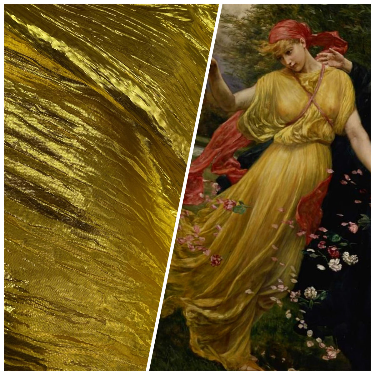 NEW Princess Amira Gold Metallic Crinkle "Faux Silk" Organza - Fancy Styles Fabric Pierre Frey Lee Jofa Brunschwig & Fils
