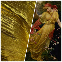 NEW Princess Amira Gold Metallic Crinkle "Faux Silk" Organza - Fancy Styles Fabric Pierre Frey Lee Jofa Brunschwig & Fils
