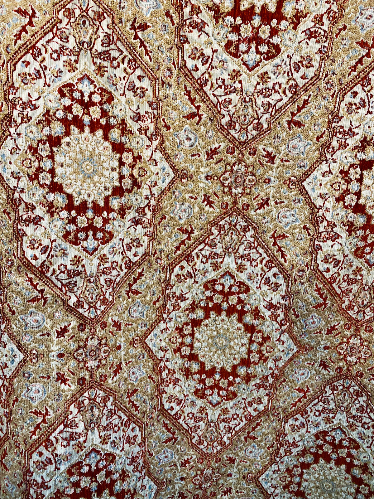 NEW Prince Charles Designer Kilim Rug Inspired Geometric Medallion Upholstery Fabric Red - Fancy Styles Fabric Pierre Frey Lee Jofa Brunschwig & Fils