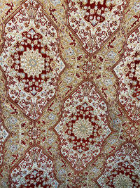 NEW Prince Charles Designer Kilim Rug Inspired Geometric Medallion Upholstery Fabric Red - Fancy Styles Fabric Pierre Frey Lee Jofa Brunschwig & Fils