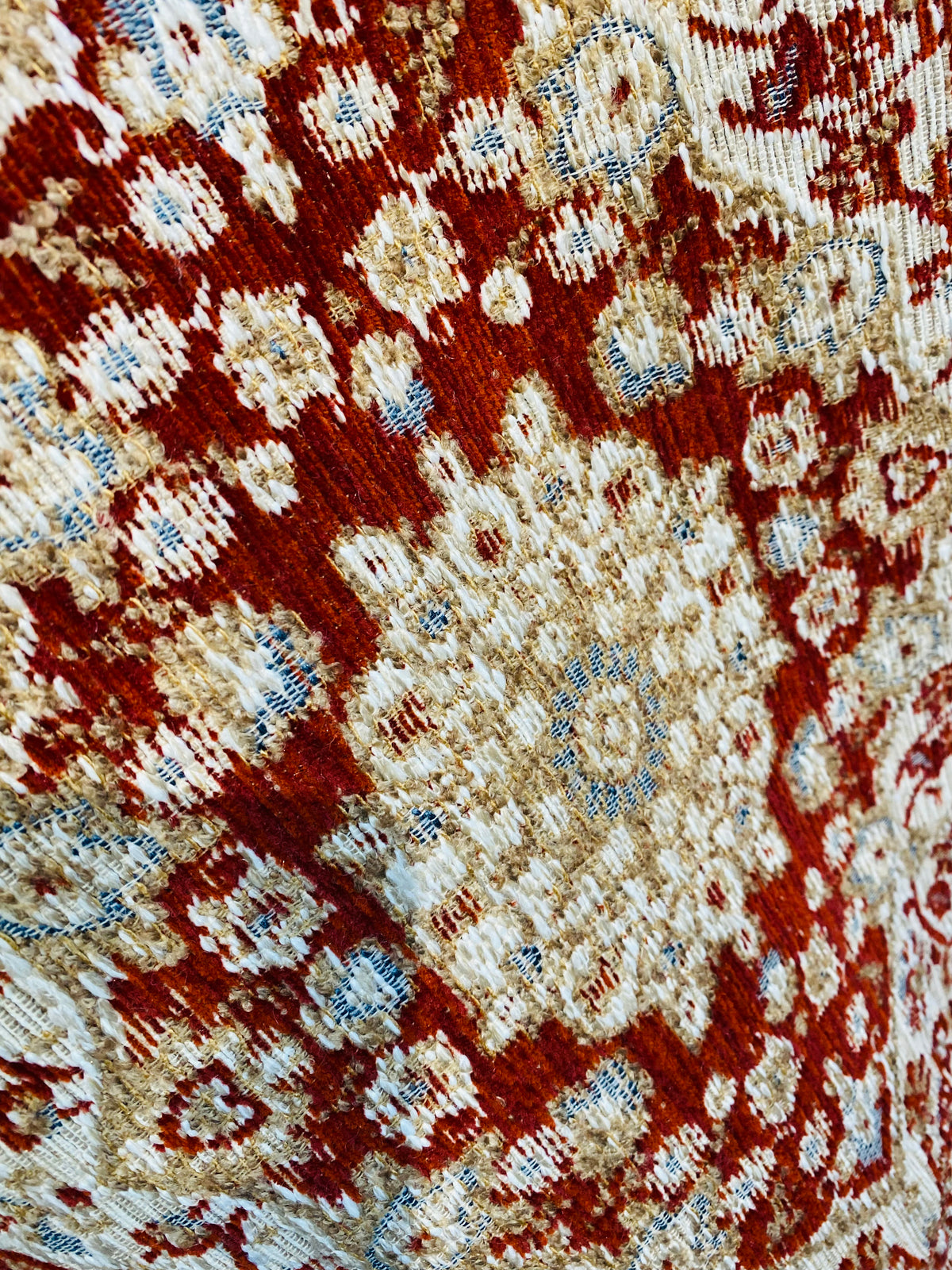 NEW Prince Charles Designer Kilim Rug Inspired Geometric Medallion Upholstery Fabric Red - Fancy Styles Fabric Pierre Frey Lee Jofa Brunschwig & Fils
