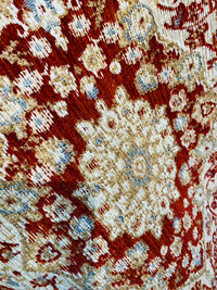 NEW Prince Charles Designer Kilim Rug Inspired Geometric Medallion Upholstery Fabric Red - Fancy Styles Fabric Pierre Frey Lee Jofa Brunschwig & Fils