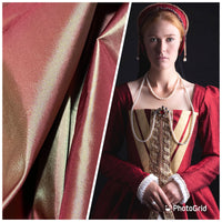 NEW Lady Lisa Designer 100% Silk Taffeta - Cinnamon Red with Gold Iridescence - Fancy Styles Fabric Pierre Frey Lee Jofa Brunschwig & Fils