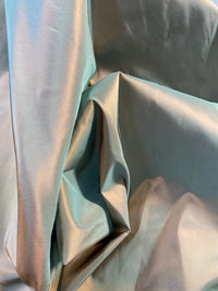 NEW Lady Lisa 100% Silk Taffeta Fabric - Solid Aqua Blue with Peach Iridescence - Fancy Styles Fabric Pierre Frey Lee Jofa Brunschwig & Fils