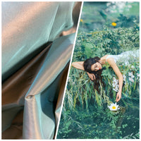 NEW Lady Lisa 100% Silk Taffeta Fabric - Solid Aqua Blue with Peach Iridescence - Fancy Styles Fabric Pierre Frey Lee Jofa Brunschwig & Fils