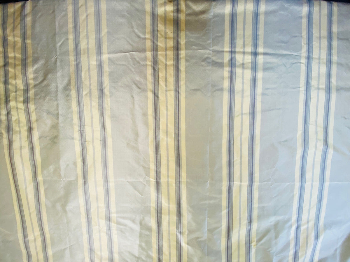 NEW Lady Amaranthe 100% Silk Taffeta Yellow & Purple Stripes - Fancy Styles Fabric Pierre Frey Lee Jofa Brunschwig & Fils