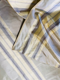 NEW Lady Amaranthe 100% Silk Taffeta Yellow & Purple Stripes - Fancy Styles Fabric Pierre Frey Lee Jofa Brunschwig & Fils