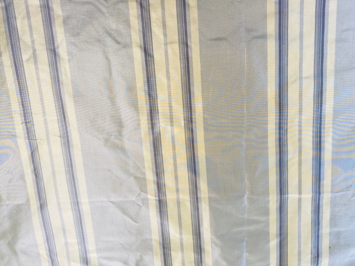 NEW Lady Amaranthe 100% Silk Taffeta Yellow & Purple Stripes - Fancy Styles Fabric Pierre Frey Lee Jofa Brunschwig & Fils