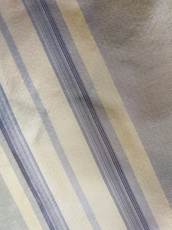 NEW Lady Amaranthe 100% Silk Taffeta Yellow & Purple Stripes - Fancy Styles Fabric Pierre Frey Lee Jofa Brunschwig & Fils