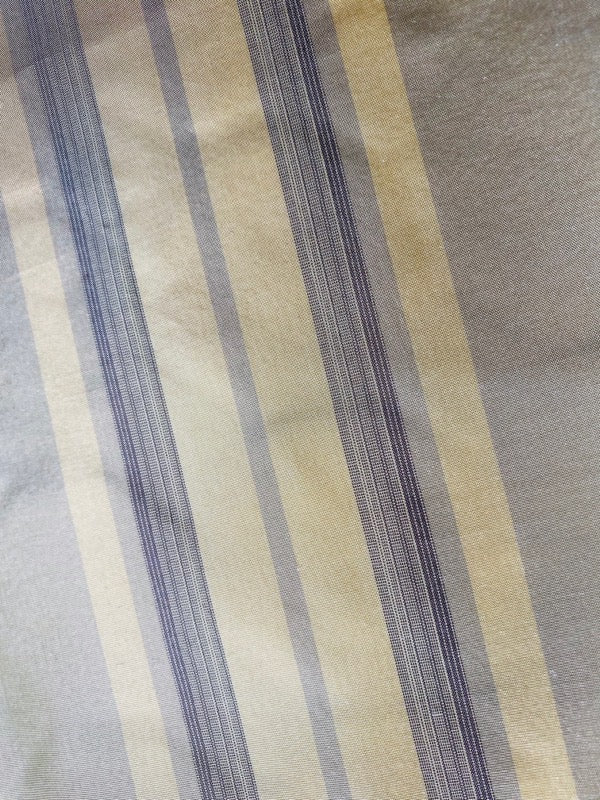 NEW Lady Amaranthe 100% Silk Taffeta Yellow & Purple Stripes - Fancy Styles Fabric Pierre Frey Lee Jofa Brunschwig & Fils