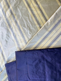 NEW Lady Amaranthe 100% Silk Taffeta Yellow & Purple Stripes - Fancy Styles Fabric Pierre Frey Lee Jofa Brunschwig & Fils