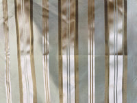 NEW Lady Rosalyn 100% Silk Taffeta Ribbon Stripes Fabric - Pistachio Green and Gold - Fancy Styles Fabric Pierre Frey Lee Jofa Brunschwig & Fils