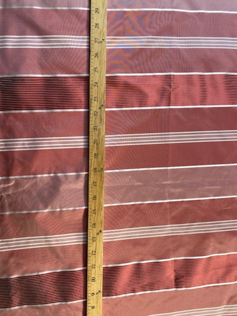 NEW Duchess Tracy 100% Silk Taffeta Ribbon Stripes Fabric - Salmon Pink & White - Fancy Styles Fabric Pierre Frey Lee Jofa Brunschwig & Fils