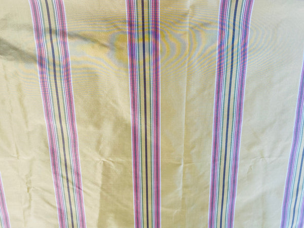 NEW Princess Josephine 100% Silk Taffeta Stripes Fabric - Golden Yellow, Green, Pink, Purple - Fancy Styles Fabric Pierre Frey Lee Jofa Brunschwig & Fils