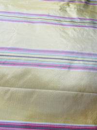 NEW Princess Josephine 100% Silk Taffeta Stripes Fabric - Golden Yellow, Green, Pink, Purple - Fancy Styles Fabric Pierre Frey Lee Jofa Brunschwig & Fils