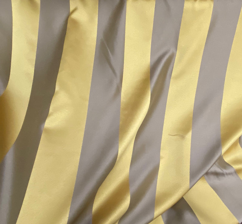 NEW Designer Striped Upholstery & Drapery Fabric - Gold and Gray - Fancy Styles Fabric Pierre Frey Lee Jofa Brunschwig & Fils