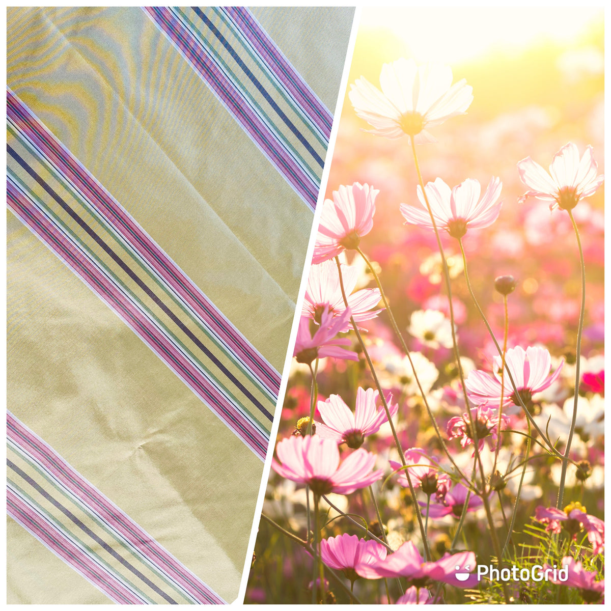 NEW Princess Josephine 100% Silk Taffeta Stripes Fabric - Golden Yellow, Green, Pink, Purple - Fancy Styles Fabric Pierre Frey Lee Jofa Brunschwig & Fils