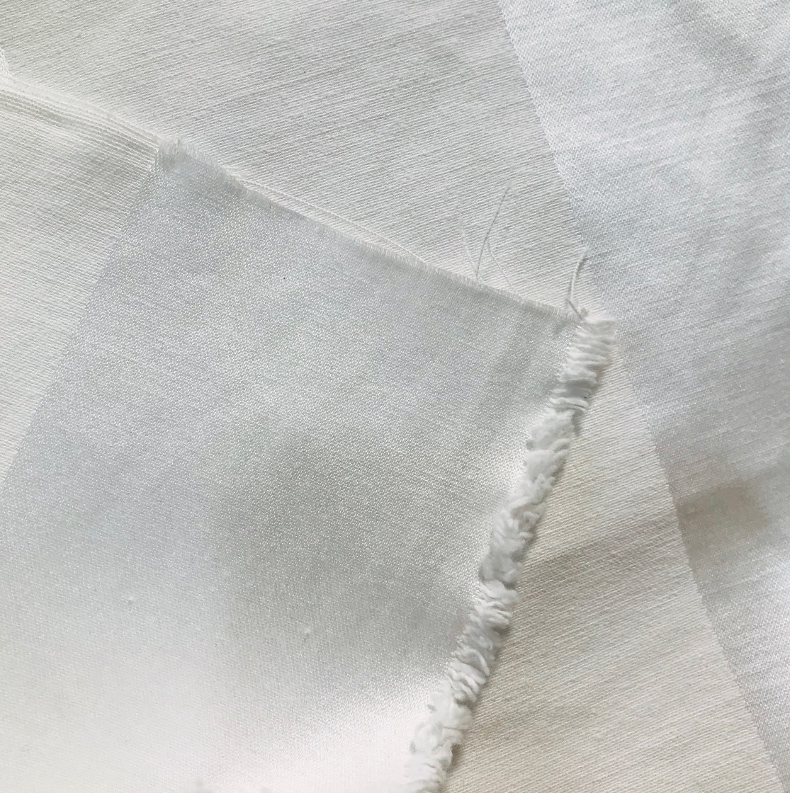 NEW Designer White Stripe 100% Cotton Sateen Fabric - 55" Wide - Fancy Styles Fabric Pierre Frey Lee Jofa Brunschwig & Fils